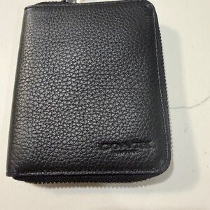 Coach Pebbled Black Leather Wallet